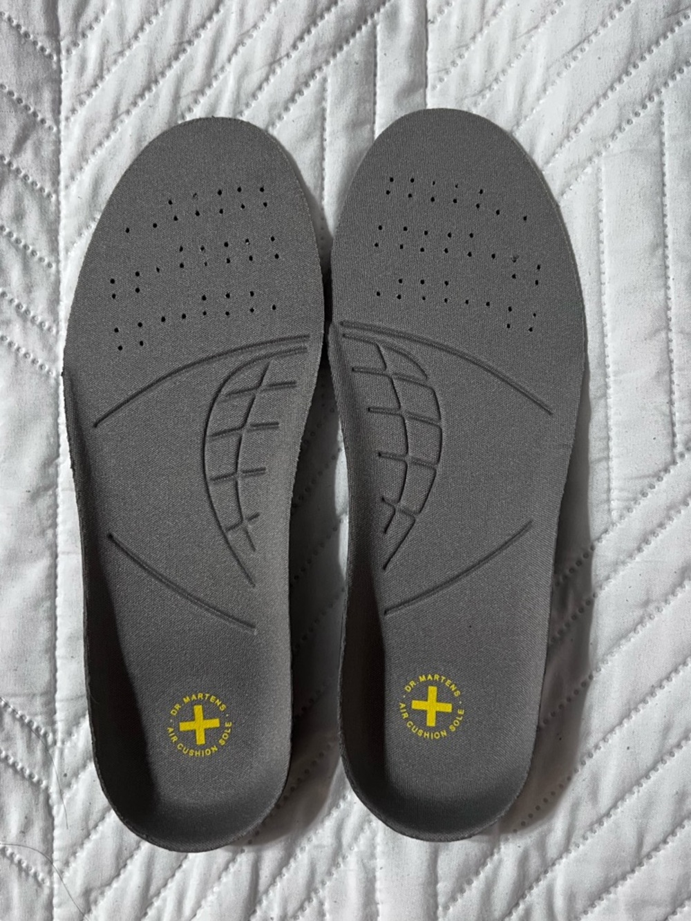 Dr. Martens Gray Foam Insoles with Yellow Logo